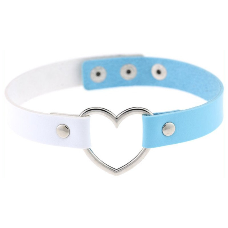 Generique Ras de cou Heart Duo Blanc-Bleu